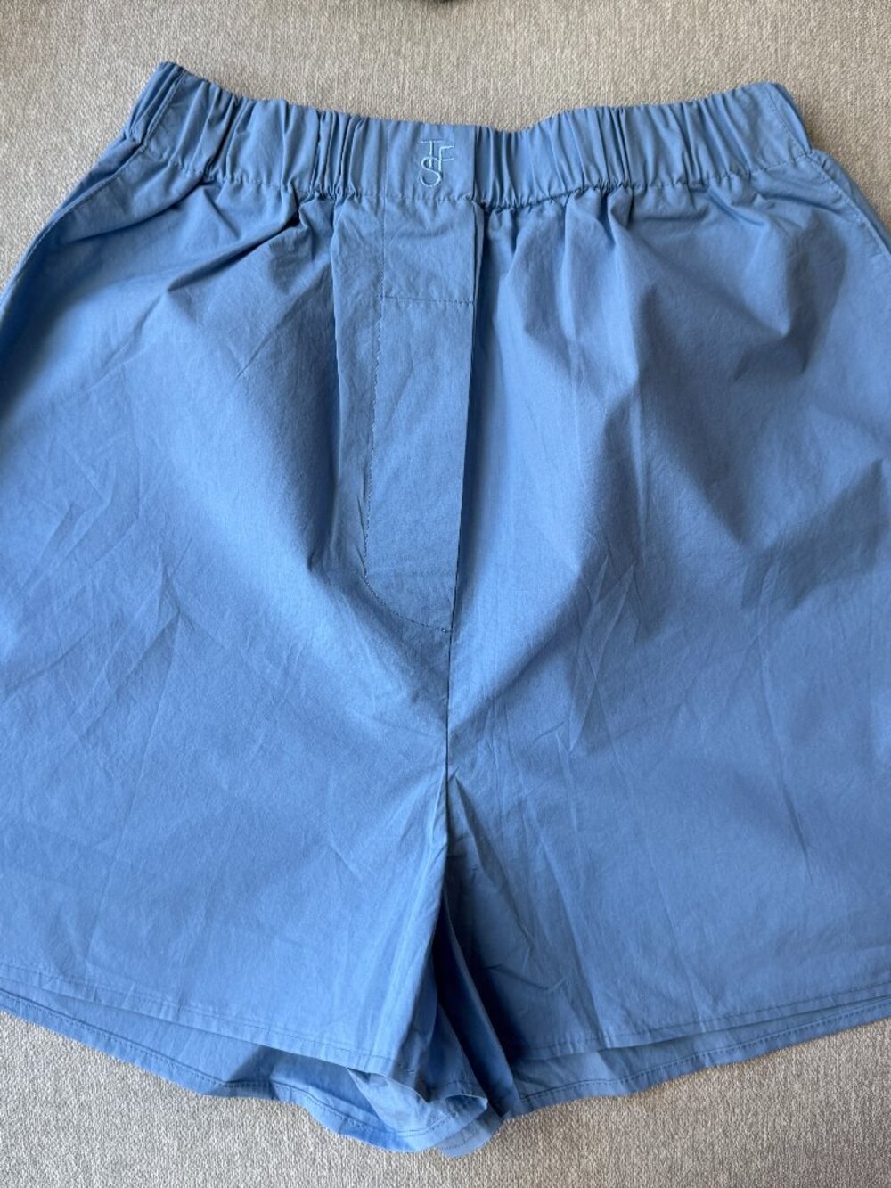 NWT THE FRANKIE SHOP Lui Organic Cotton Boxer Short In Blue
